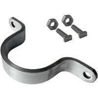 Signaletique.Biz France – Bride de fixation pour poteau en aluminium – Diamètre 60 mm – Fixation panneaux – 2 trous de 9 mm – Vis de 25 mm