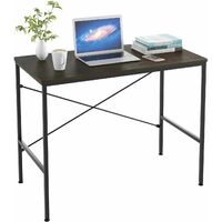 GIZCAM Computer Desk, Industrial Writing Table with Steel Frame and Rustic Top, in the Office and Home Study, Easy Assembly, Stable and Space-Saving, 100*52*76cm Dark Brown