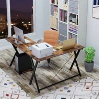 GIZCAM Computer Desk, L-Shaped Writing Workstation, Corner Study Desk with Shelves for Home Office, Space-Saving, Easy to Assemble, Industrial, Rustic Brown and Black