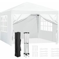 GIZCAM Gazebo Marquee Party Tent With Sides Waterproof Garden Patio Outdoor Canopy 3x3m
