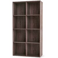 GIZCAM 8 Cube Bookcase,Storage Cabinet Organiser Shelves Oak