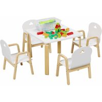 GIZCAM Kids Table Boys and Girls Activity Table Office Table Computer Table Solid Wood Table Children's Desk Table Without Chairs 75x75x50cm