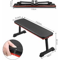 GIZCAM Weight bench, adjustable flat bench, multifunctional bench press bench, training bench, training fitness bench for full-body exercises, weight training, home gym, up to 200kg About this item
