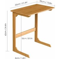 GIZCAM End Table, Bamboo Portable Side Table, Sofa Coffee Table, for Coffee Laptop, for Living room, Bedroom, Balcony, 55 * 35 * 62cm