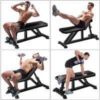 GIZCAM Weight Bench, Adjustable Negative Bench, 11 Back Position Adjustment, 3 Seat Position Adjustment, Flat Bench, Workout Bench, Home Gym up to 200 kg, Multifunctional Incline Bench for Full Body Training