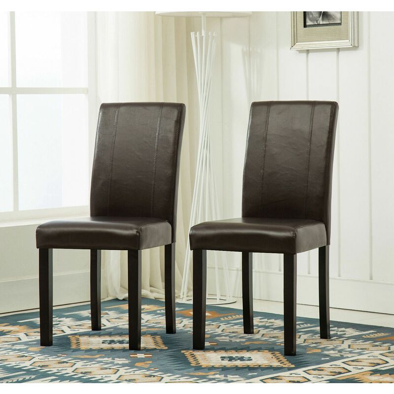 2 X Faux Leather Dining Chairs With, Best Faux Leather Dining Chairs