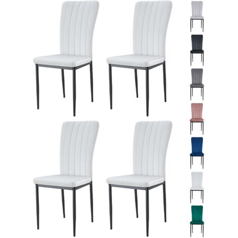 Velvet Padded Seat Dining Chairs with Metal Legs NEW ELLE BEIGE 4