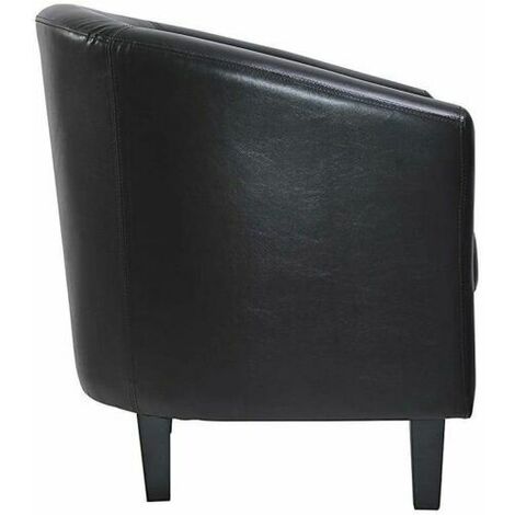 Faux Leather Tub Chair Armchair club Chair Dining Living Room & Cafe BLACK