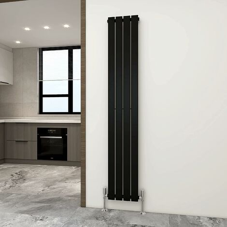 1800 x 272mm Single Designer Flat Panel Central Heating Radiator MATT BLACK (1/5)