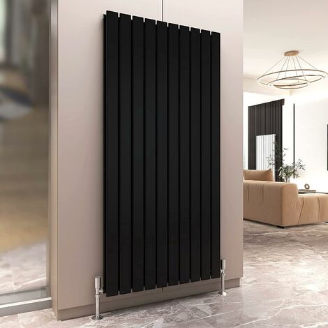 Mcc Direct – 1600 x 680mm double designer flat panel central heating radiator – MATT BLACK – Steel construction – High output efficiency – Compatible with UK heating systems (1/5)