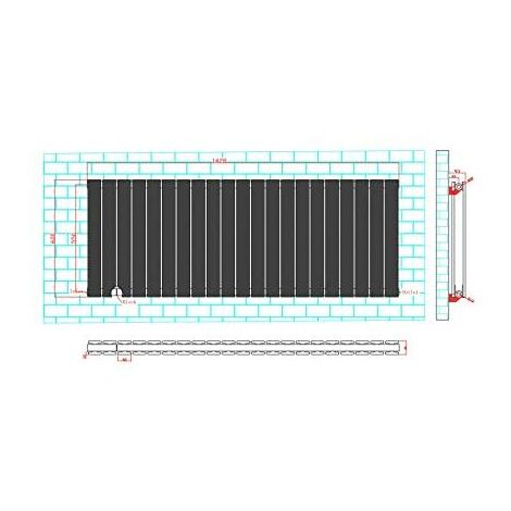 600 x 1428mm Double Designer Flat Panel Central Heating Radiator MATT BLACK