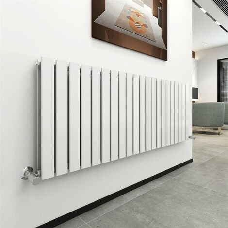 600 x 1428mm Double Designer Flat Panel Central Heating Radiator WHITE