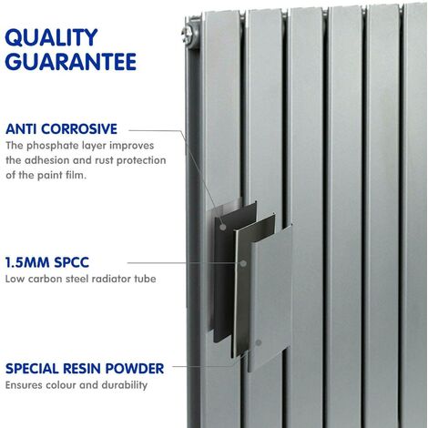 600 x 408mm Double Designer Flat Panel Central Heating Radiator MATT BLACK