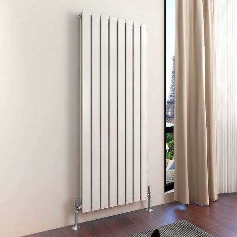 1600 x 544mm Double Designer Flat Panel Central Heating Radiator WHITE