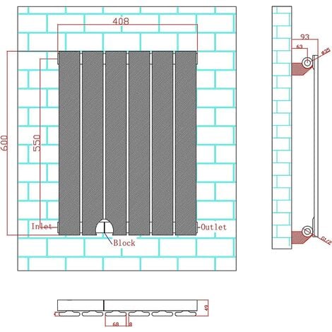 600 x 408mm Single Designer Flat Panel Central Heating Radiator WHITE