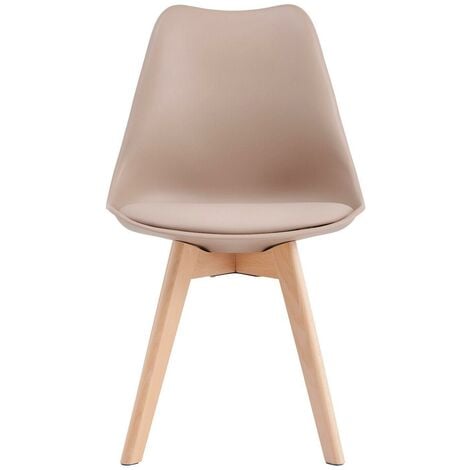 Set of 4  Dining Chairs Designer Side Chairs Wooden Home Office Commercial EVA BROWN