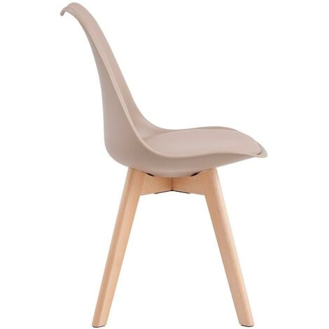 Set of 4  Dining Chairs Designer Side Chairs Wooden Home Office Commercial EVA BROWN