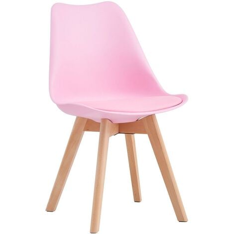 Dining Chairs Designer Side Chairs Wooden Legs Office Home Commercial EVA PINK 1