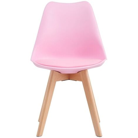 Dining Chairs Designer Side Chairs Wooden Legs Office Home Commercial EVA PINK 1
