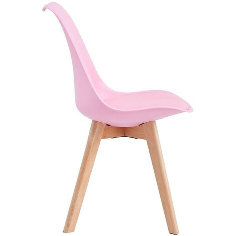 Dining Chairs Designer Side Chairs Wooden Legs Office Home Commercial EVA PINK 1