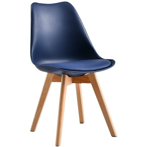 Set of 2  Dining Chairs Designer Side Chairs Wooden Home Office Commercial EVA BLUE