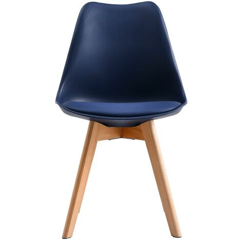 Set of 2  Dining Chairs Designer Side Chairs Wooden Home Office Commercial EVA BLUE