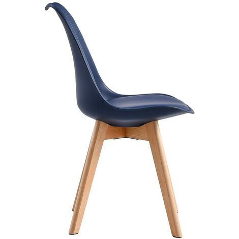 Set of 2  Dining Chairs Designer Side Chairs Wooden Home Office Commercial EVA BLUE