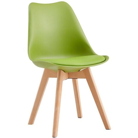 Set of 4  Dining Chairs Designer Side Chairs Wooden Home Office Commercial EVA GREEN