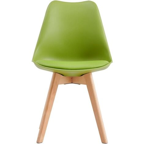 Set of 4  Dining Chairs Designer Side Chairs Wooden Home Office Commercial EVA GREEN