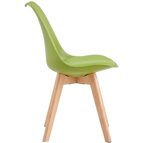 Dining Chairs Designer Side Chairs Wooden Legs Office Home Commercial EVA GREEN 1