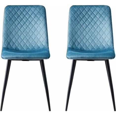 Set of 4 Designer Velvet Fabric Dining Chairs Metal Legs Lexi Chairs LIVID