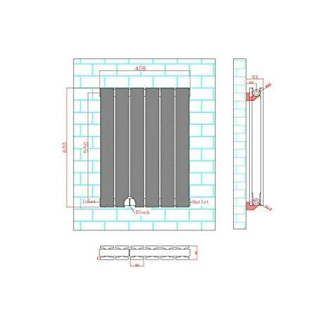 600 x 408mm Double Designer Flat Panel Central Heating Radiator ANTHRACITE