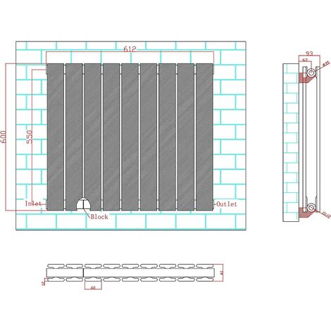 600 x 612mm Double Designer Flat Panel Central Heating Radiator ANTHRACITE