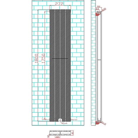 1800 x 272mm Double Designer Flat Panel Central Heating Radiator ANTHRACITE