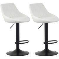 Set of 2 Bar Stools, Height Adjustable Swivel Barstools, Counter Stools with Backrest, Faux Leather Seat, Footrest and Metal Base for Home, Kitchen and Restaurant Stanley CREAM