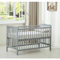MCC Brooklyn Baby Cot Crib With Water repellent Mattress GREY