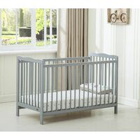 MCC Brooklyn Baby Cot Crib With Water repellent Mattress GREY