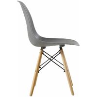 4x Dining Chairs Modern Design Retro Lounge Plastic Chairs Office Chairs, LA GREY