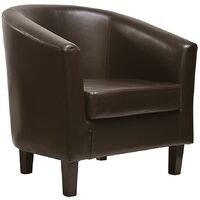Faux Leather Tub Chair Armchair club Chair Dining Living Room & Cafe BROWN