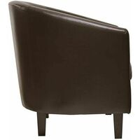 Faux Leather Tub Chair Armchair club Chair Dining Living Room & Cafe BROWN