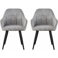 Set of 2 Faux Matte Suede Leather Dining Chairs Accent home & restaurants Adrian LIGHT GREY