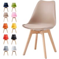 Dining Chairs Designer Side Chairs Wooden Legs Office Home Commercial EVA BROWN 1
