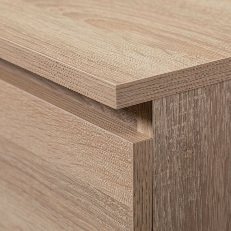 Armoire AKORD S90 avec miroir Chêne Sonoma 90 cm 2 portes 2 tiroirs façade Chêne Sonoma 4 étagères 90x51x180 cm 4