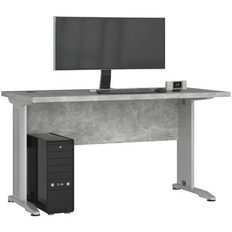 Bureau d'ordinateur AKORD BM135 Béton 135 cm couleur Béton 135x60x76 cm (1/4)