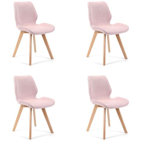 Lot de 4 chaises de salle à manger en tissu AKORD SJ.0159 Rose (1/5)