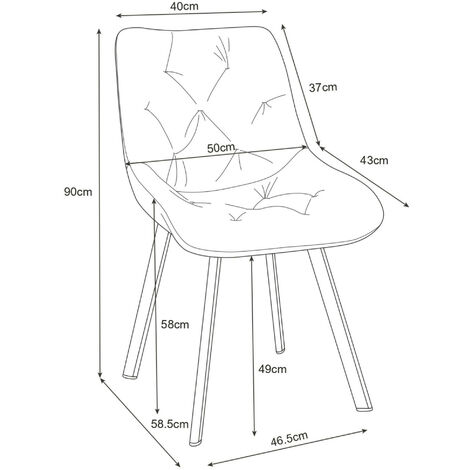 1 Pièce chaise matelassée de salle à manger en velours AKORD SJ.33 Beige
