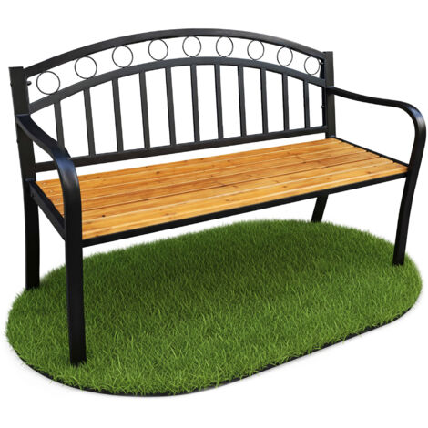 Banc de Jardin ARUM en Bois laqué, Pieds en Acier, Largeur 127 cm (1/5)