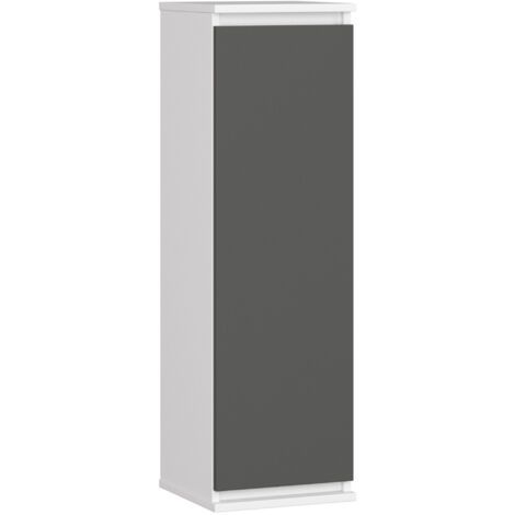 Armoire murale AKORD W30 Blanche 30 cm 1 porte façade Gris Graphite 3 étagères 30x30x99 cm (1/4)