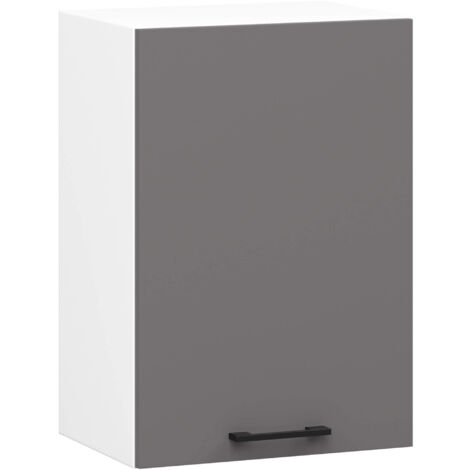 Armoires de cuisine haute AKORD W40 OLIWIA Blanc 40 cm 1 porte façade Gris Graphite 2 étagères 40x30x58 cm (1/5)