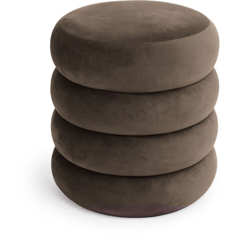 Tabouret en velours avec rangement 42 cm SNUGGO Marron